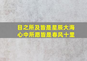 目之所及皆是星辰大海 心中所愿皆是春风十里